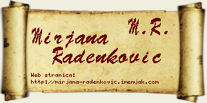 Mirjana Radenković vizit kartica